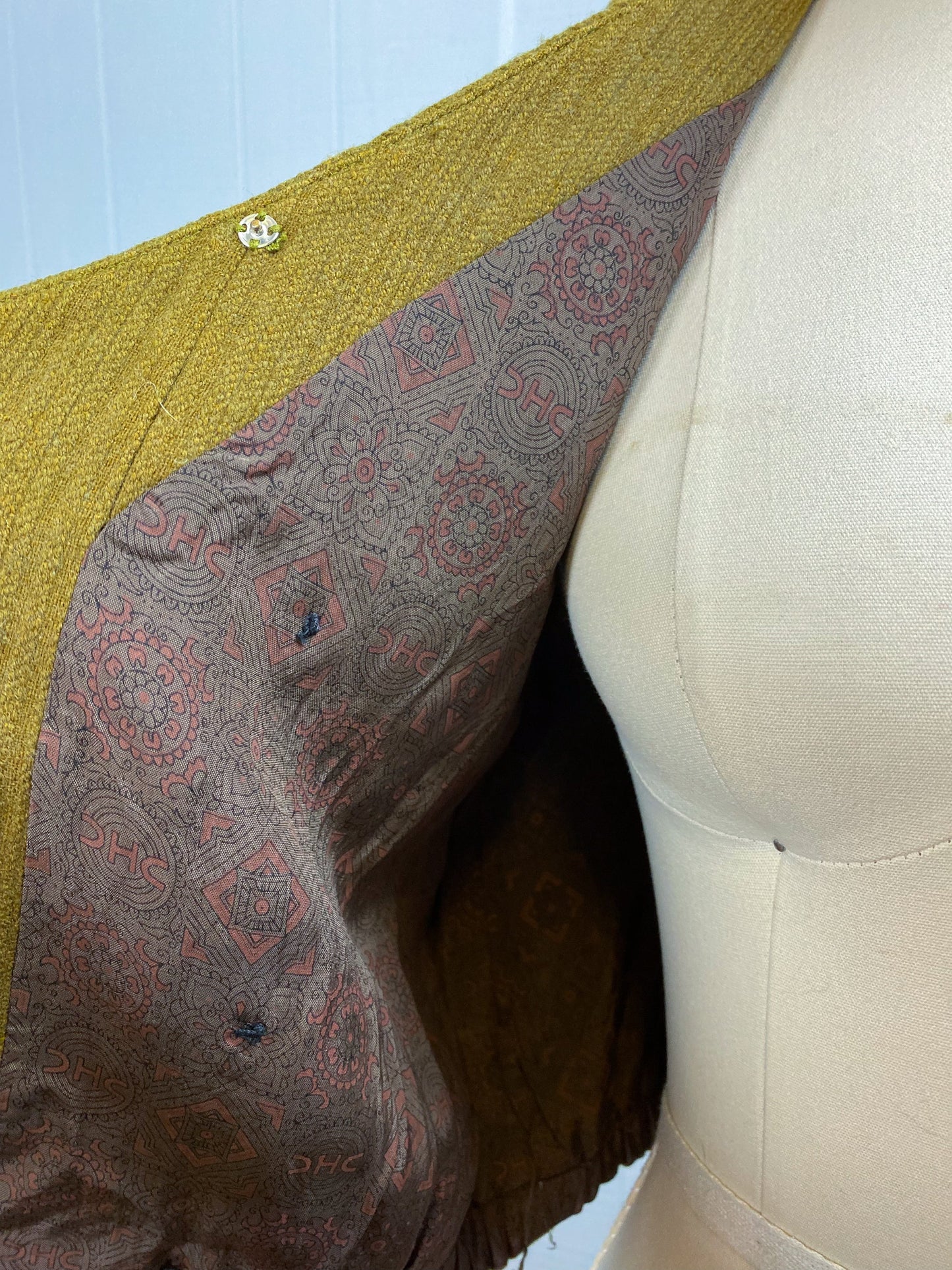 60's Olive Green Cropped Double Breast Vest | M/L