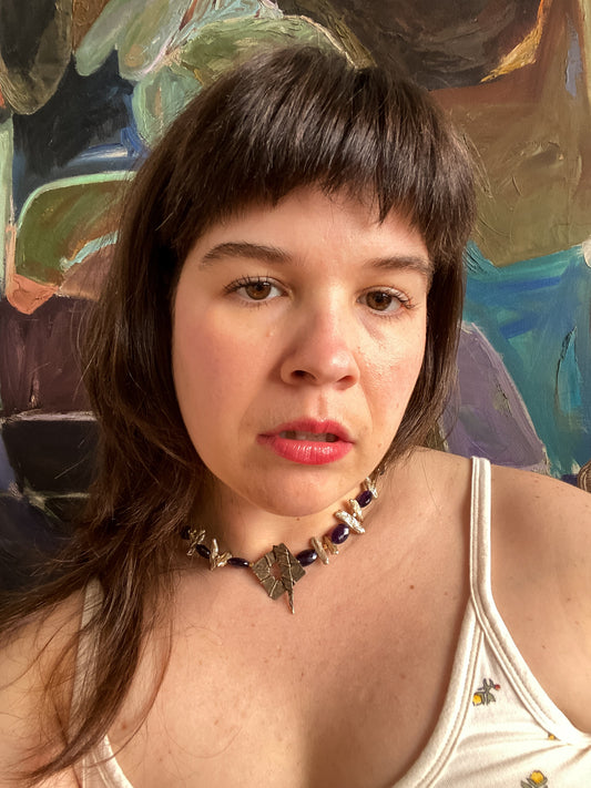 Keshi Pearl & Amethyst Costume Choker