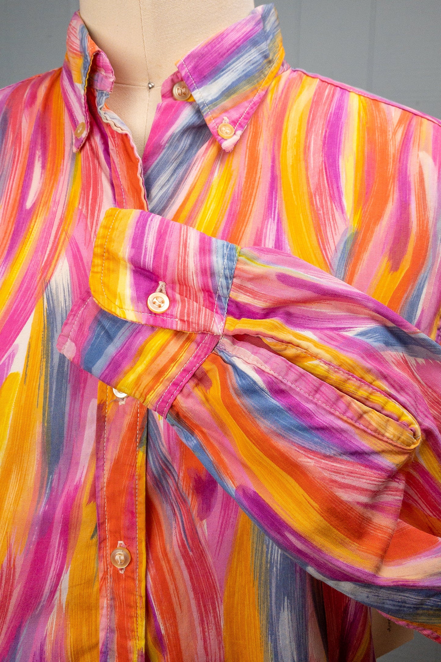 60's Painting with Rainbows Blouse | S/M