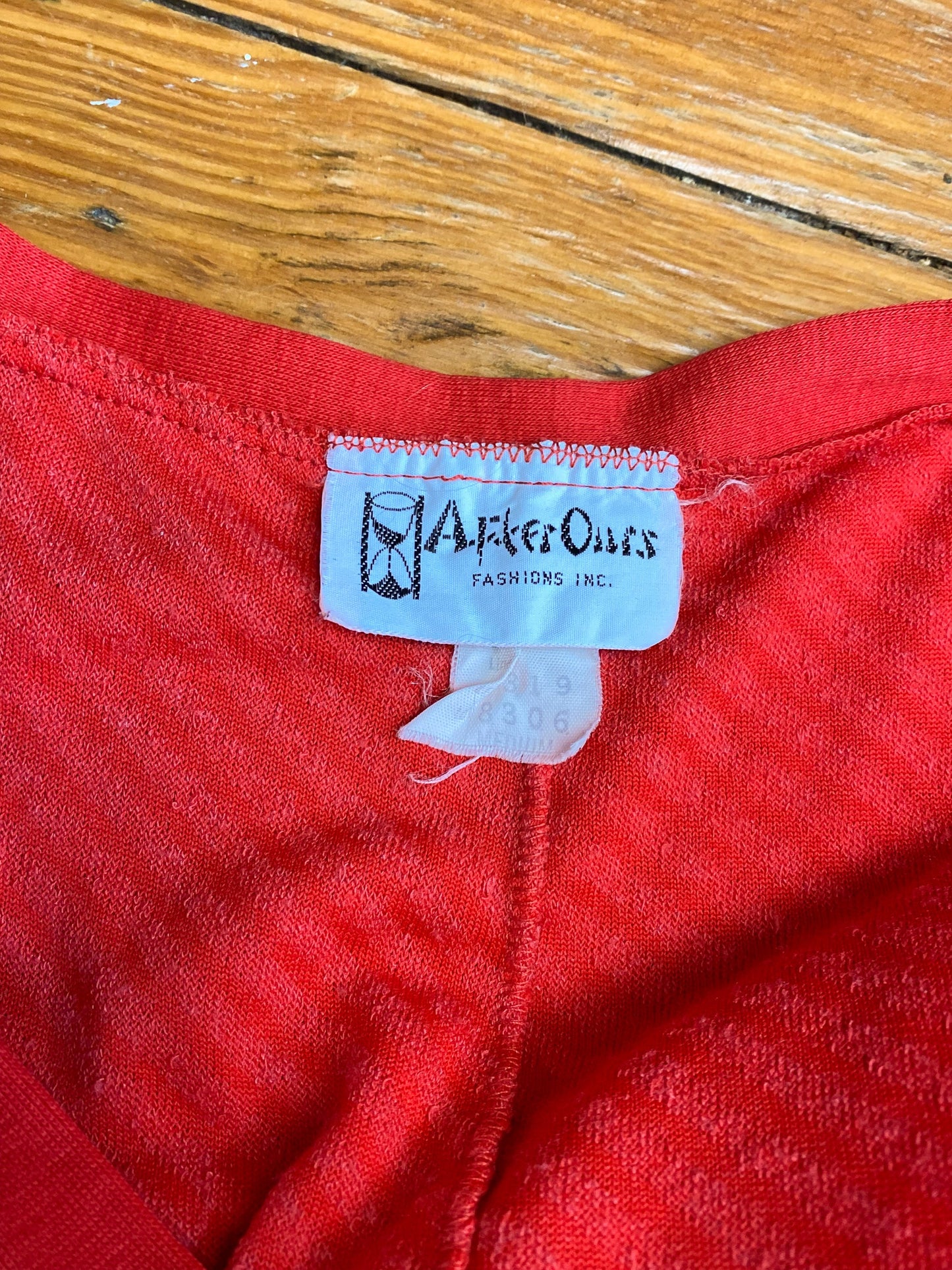 70's Red Terry Cloth Beach Cover up Playsuit