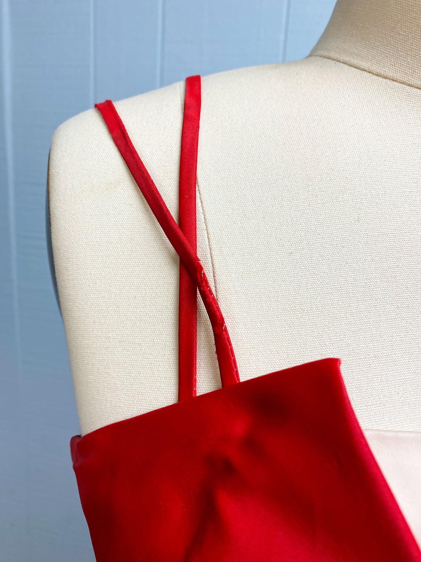 50s 60s Red Tulip Dress | XXS/XS