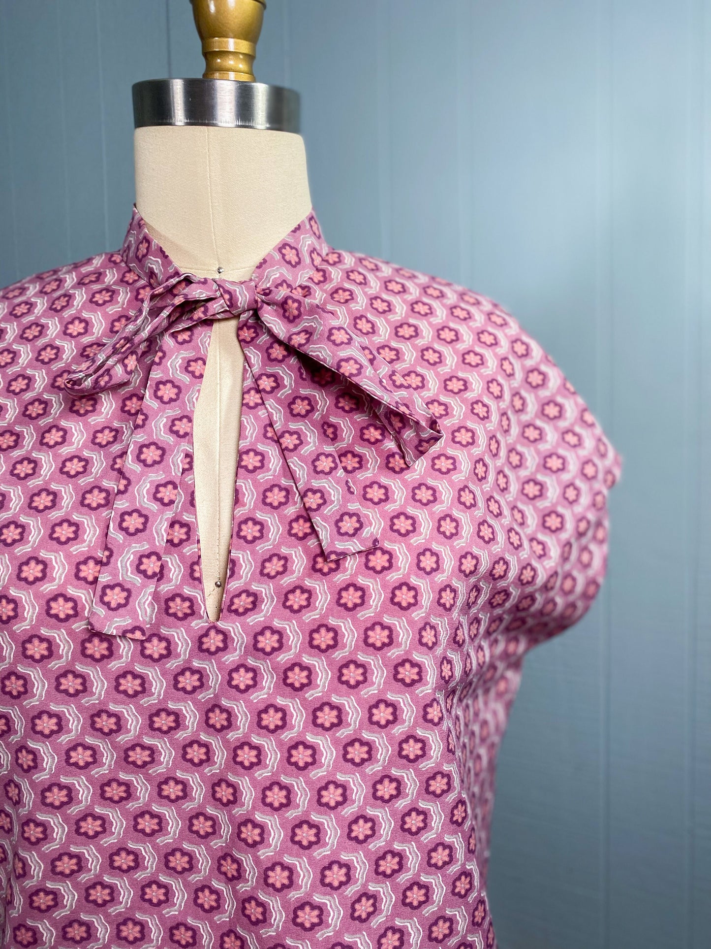 Handmade Does 60's Purple Lavender Blouse