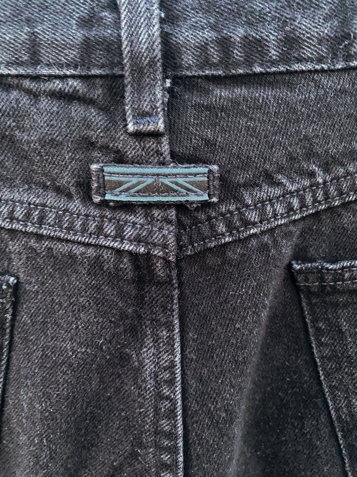 80s Black Pleated Mom Jeans | 35" x 31"