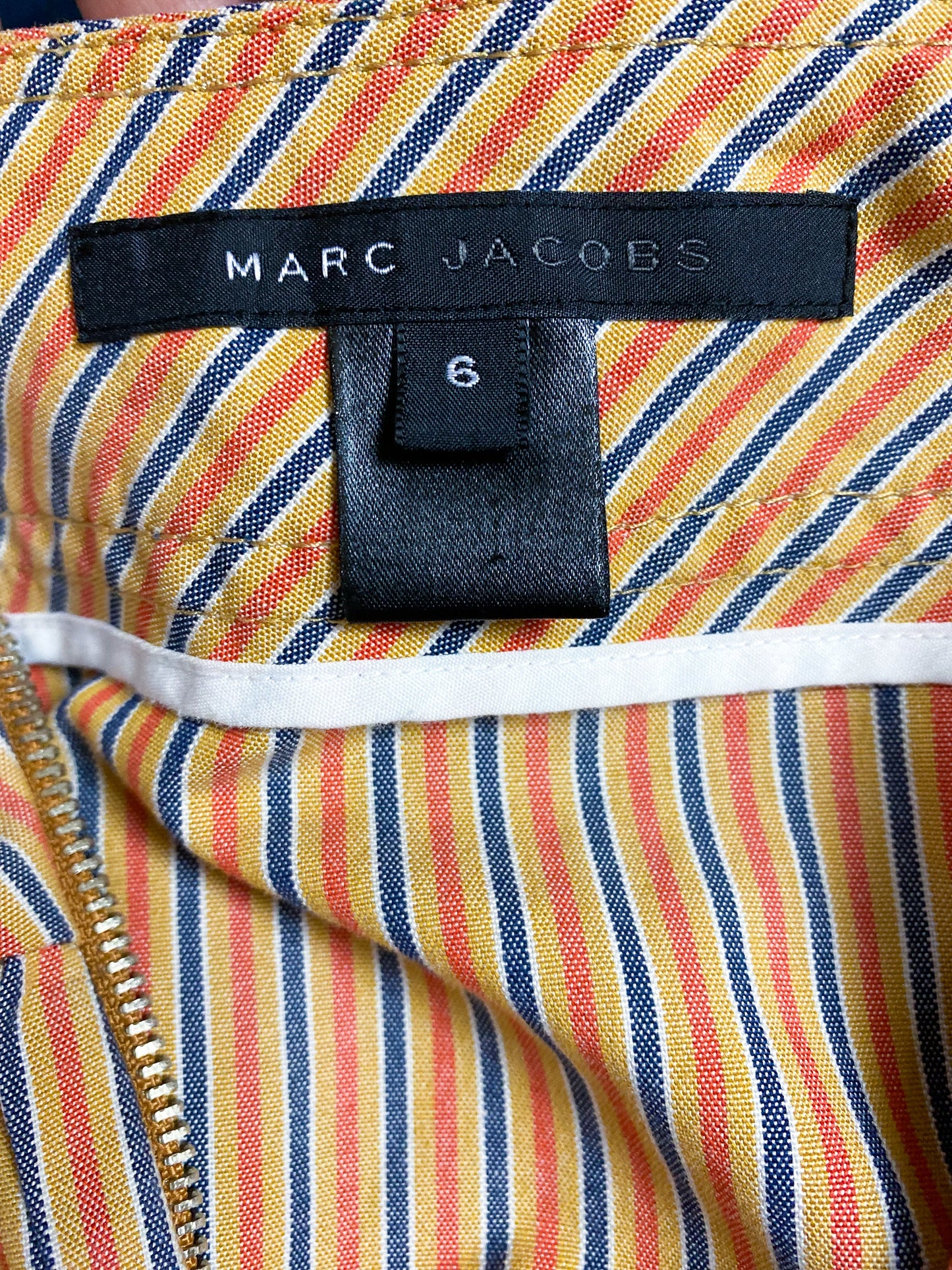 Marc Jacobs Y2K Orange Kick Pleat Striped Skirt Striped