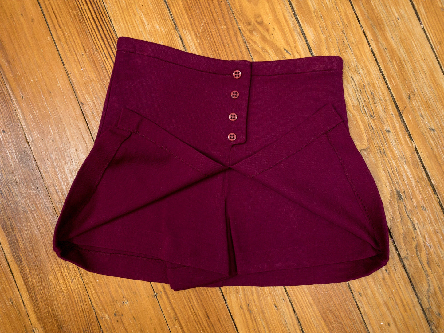 60's 70's Wine Knit Skort