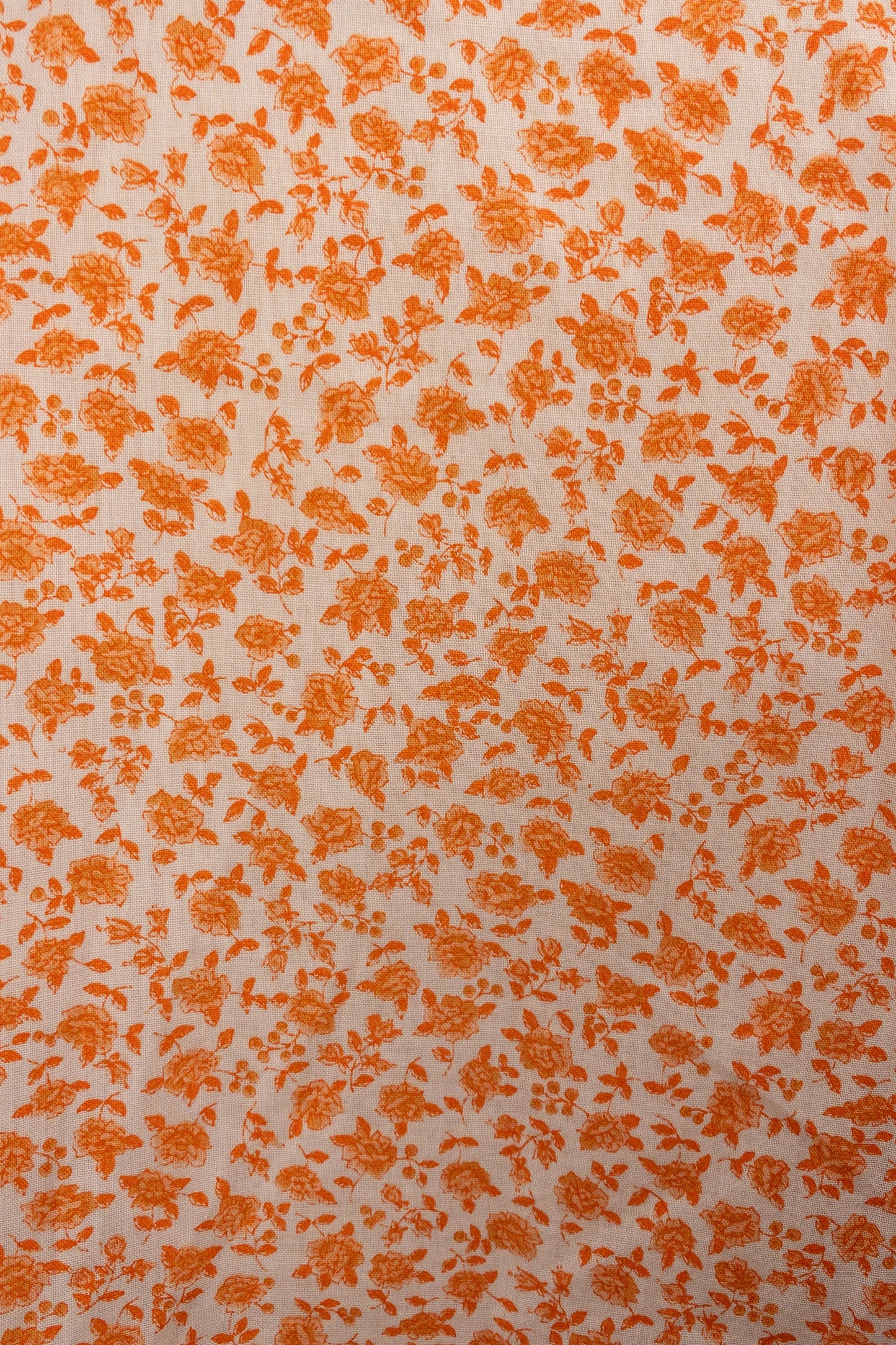 60's Orange Ditsy Floral Loop Collar Button Up Shirt | M