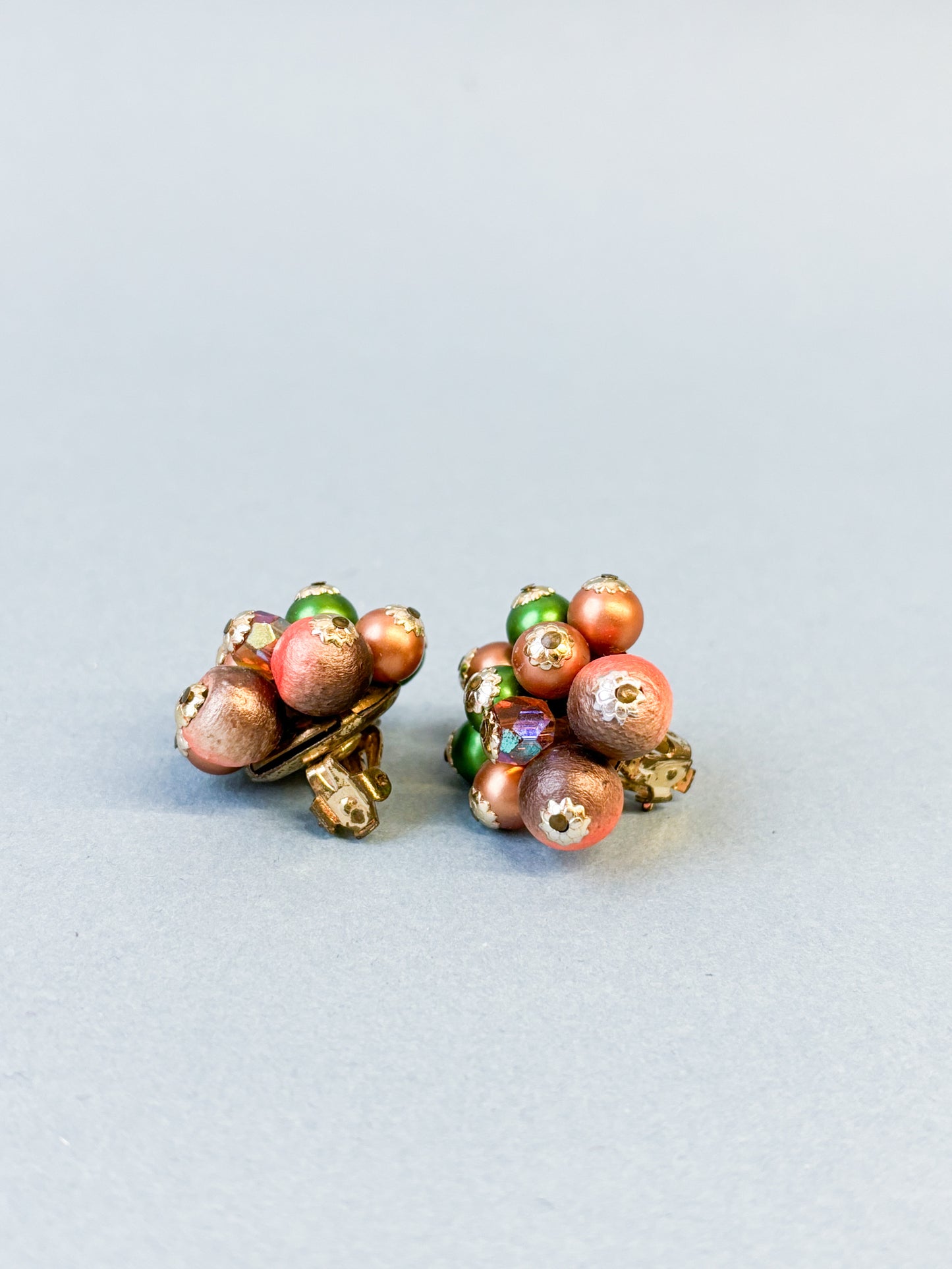 60's Christmas Bauble Clip on Earrings