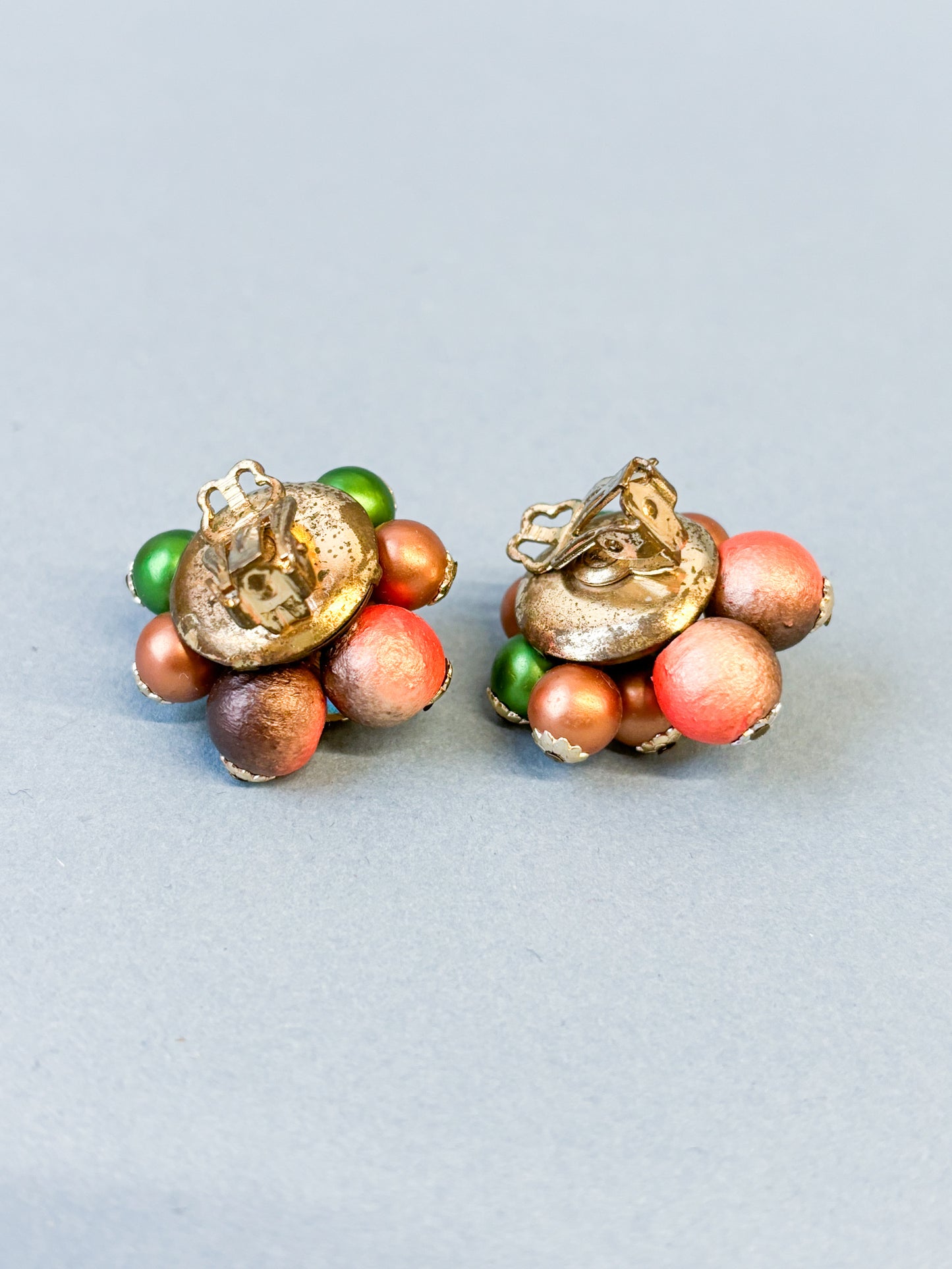60's Christmas Bauble Clip on Earrings