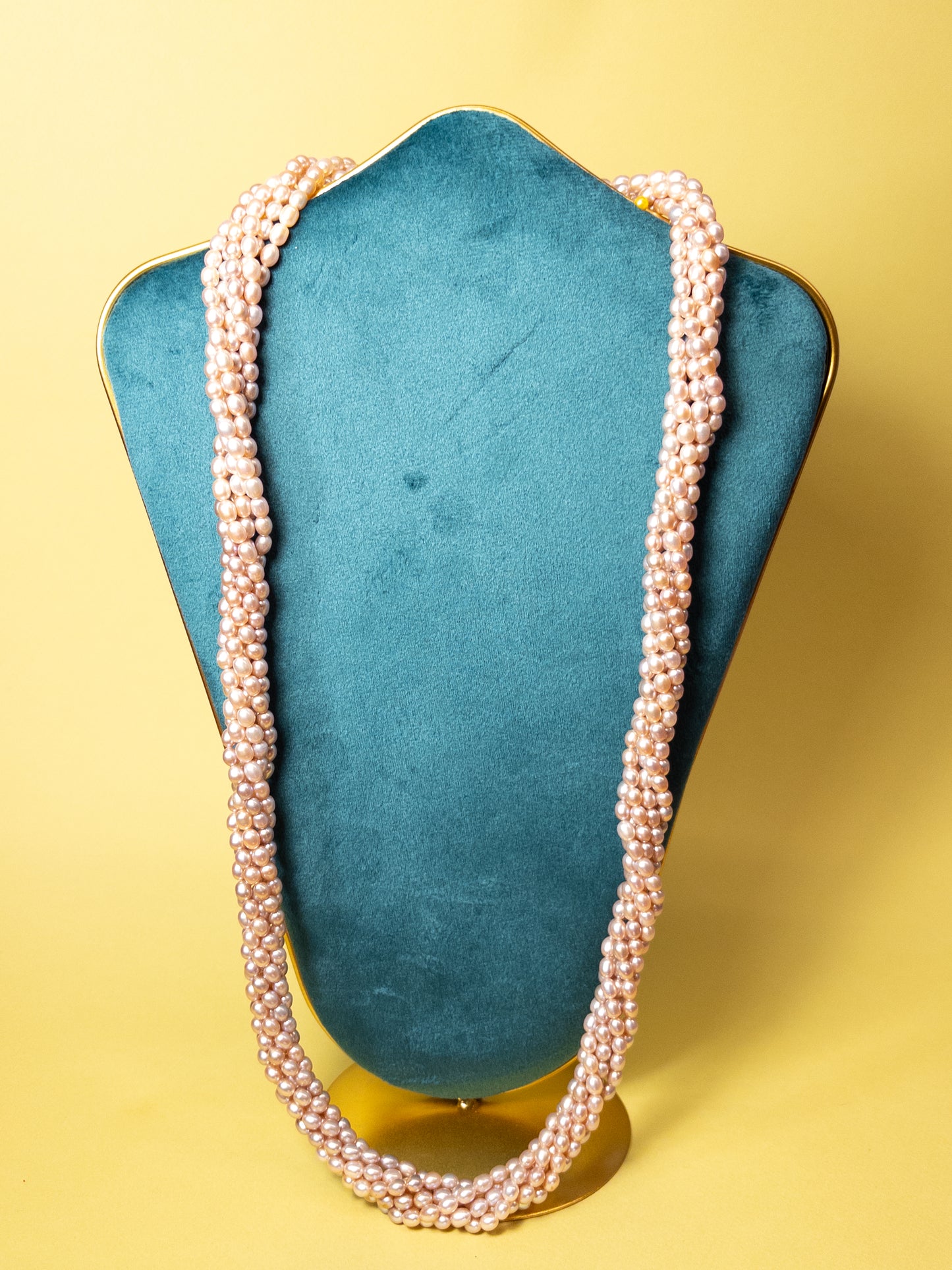 80's 90's Pink Pearl 6 Strand Rope Necklace