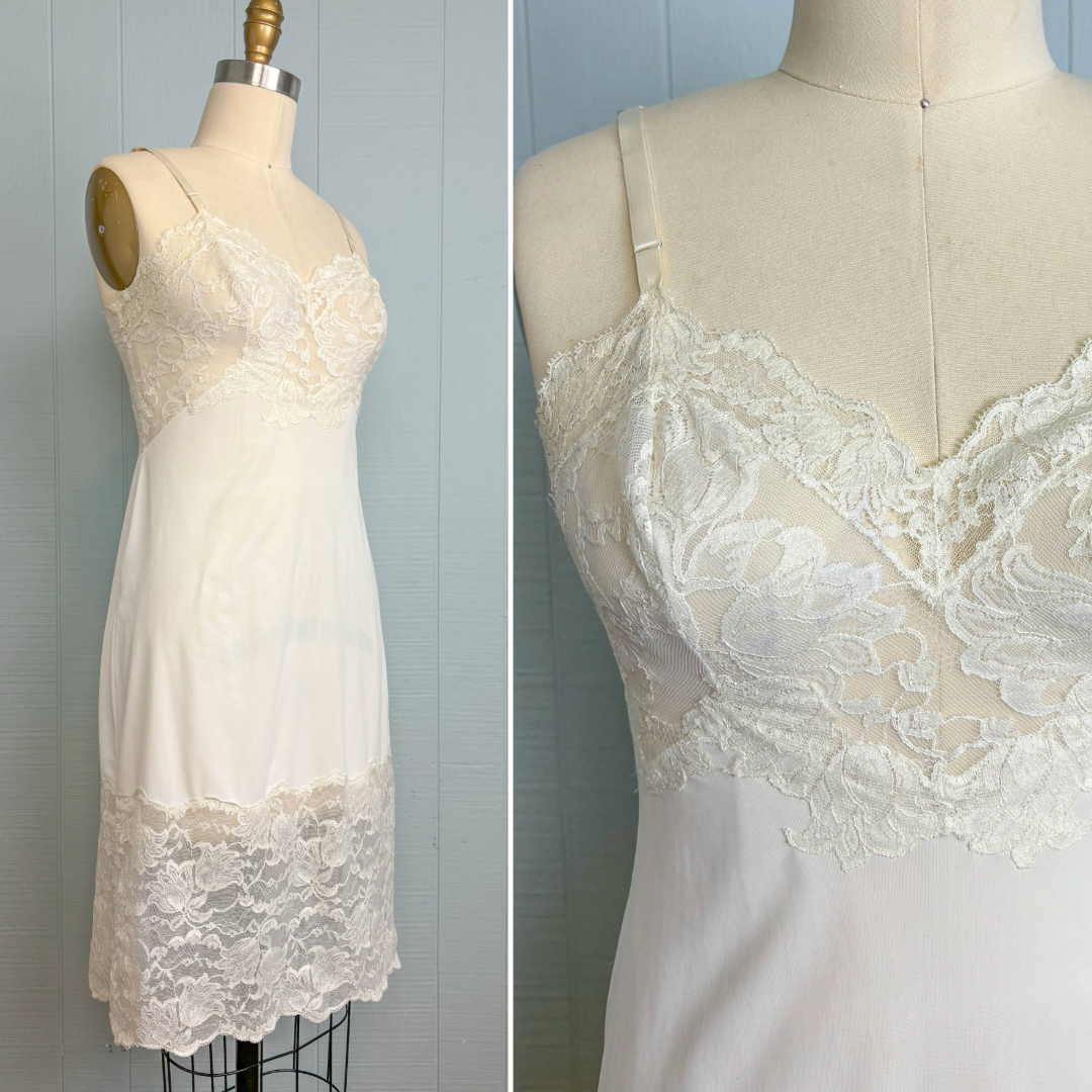 50's Sexy & Delicate White Lace Nightie | S