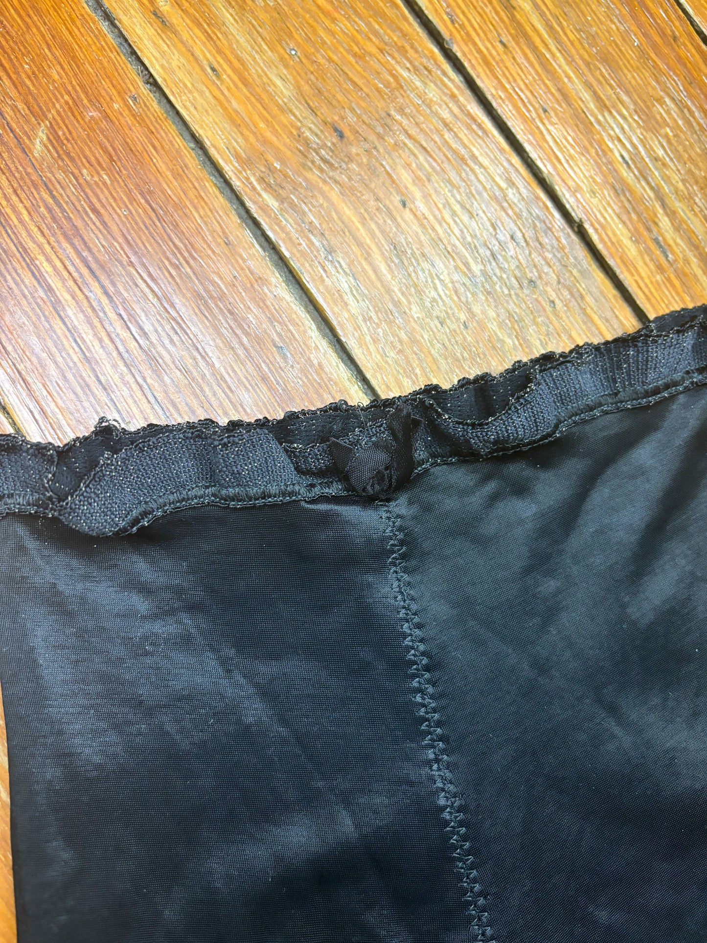 60's Black Girdle Lingerie Shorts | XXS