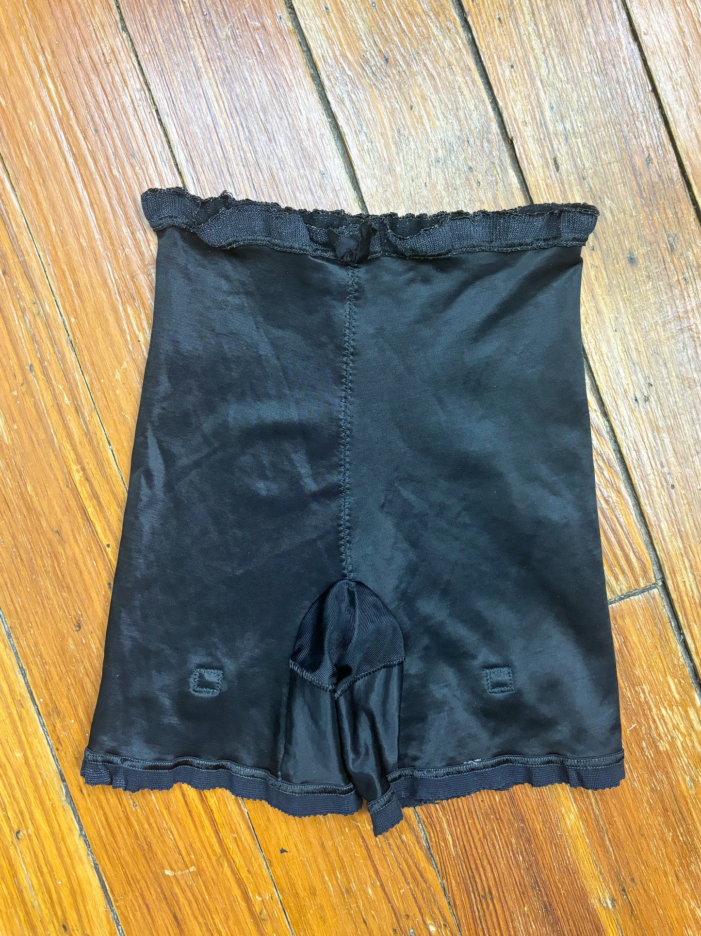 60's Black Girdle Lingerie Shorts | XXS