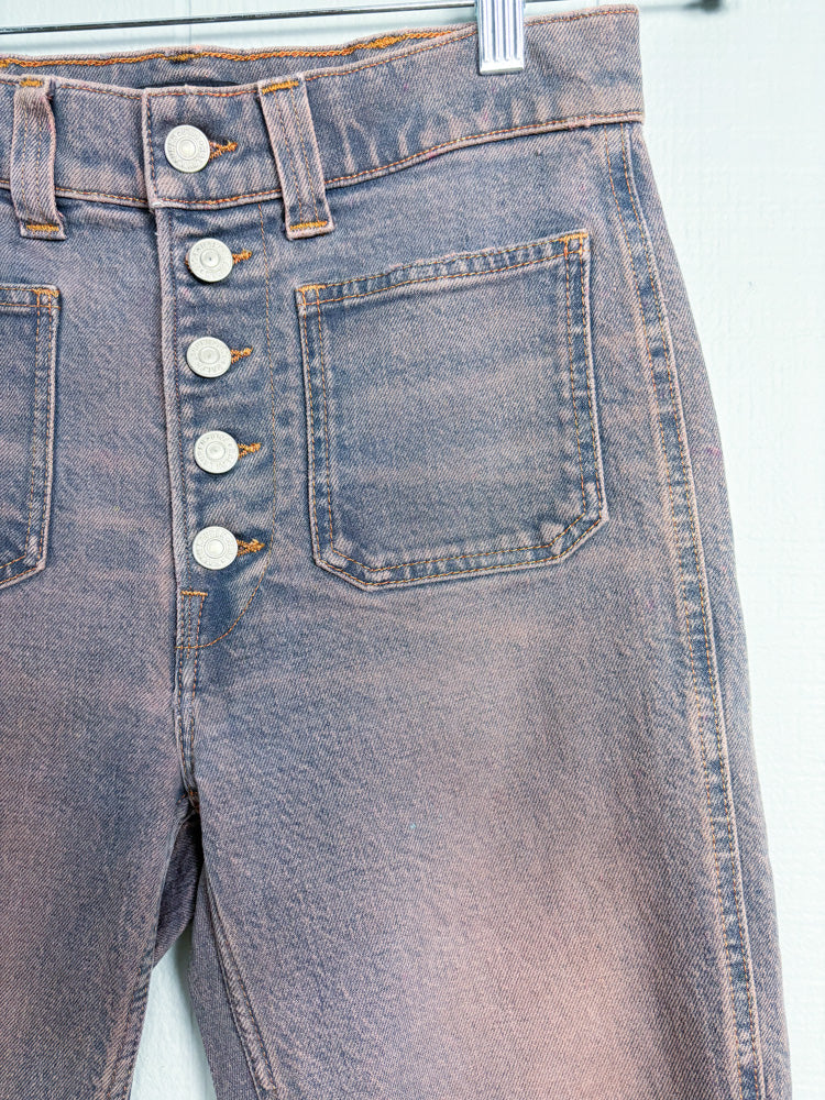 Polo Ralph Lauren Pink Overdye Button Fly Skinny Jeans