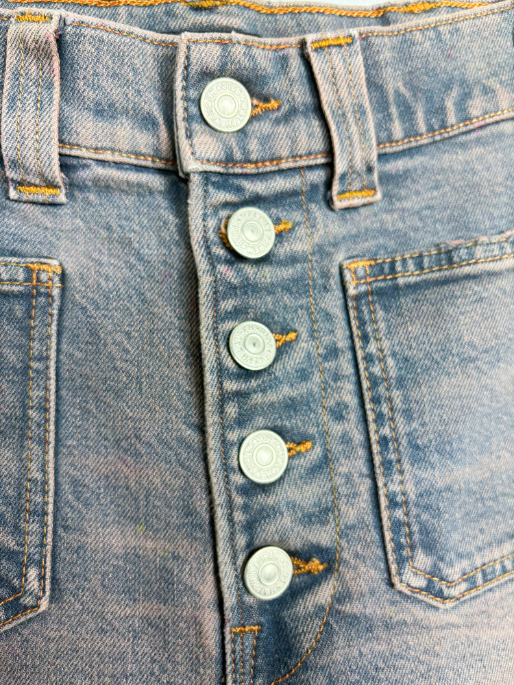Polo Ralph Lauren Pink Overdye Button Fly Skinny Jeans