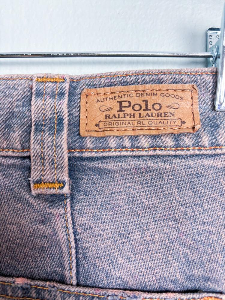 Polo Ralph Lauren Pink Overdye Button Fly Skinny Jeans
