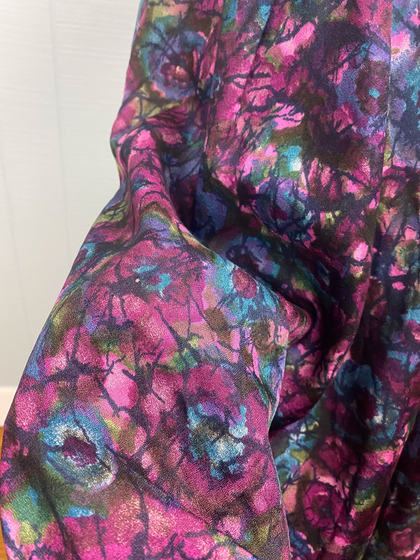 50's Purple Abstract Floral Dress | M/L