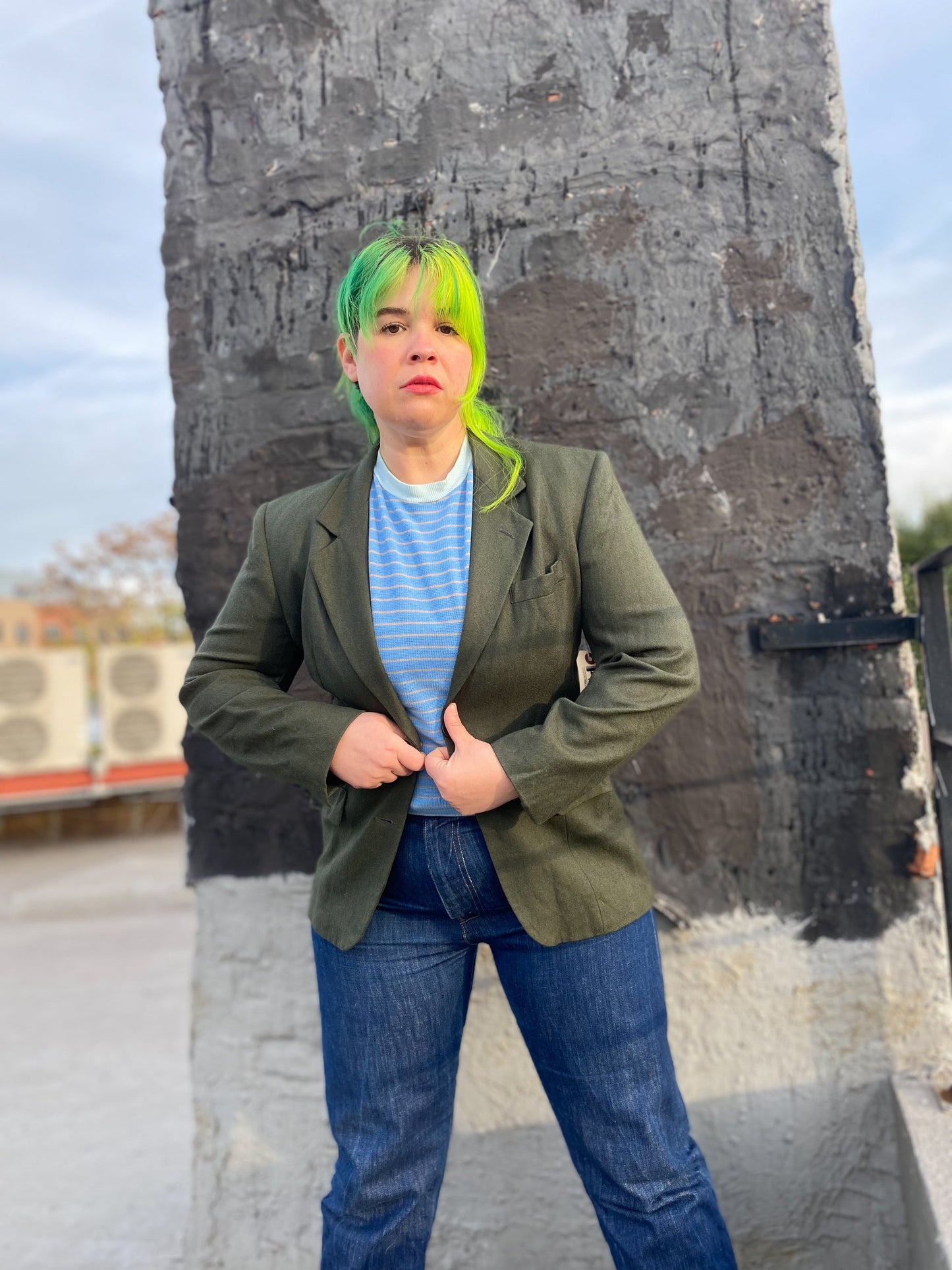 80's JG Hook Blazer Deep Olive Green Single Breast | M