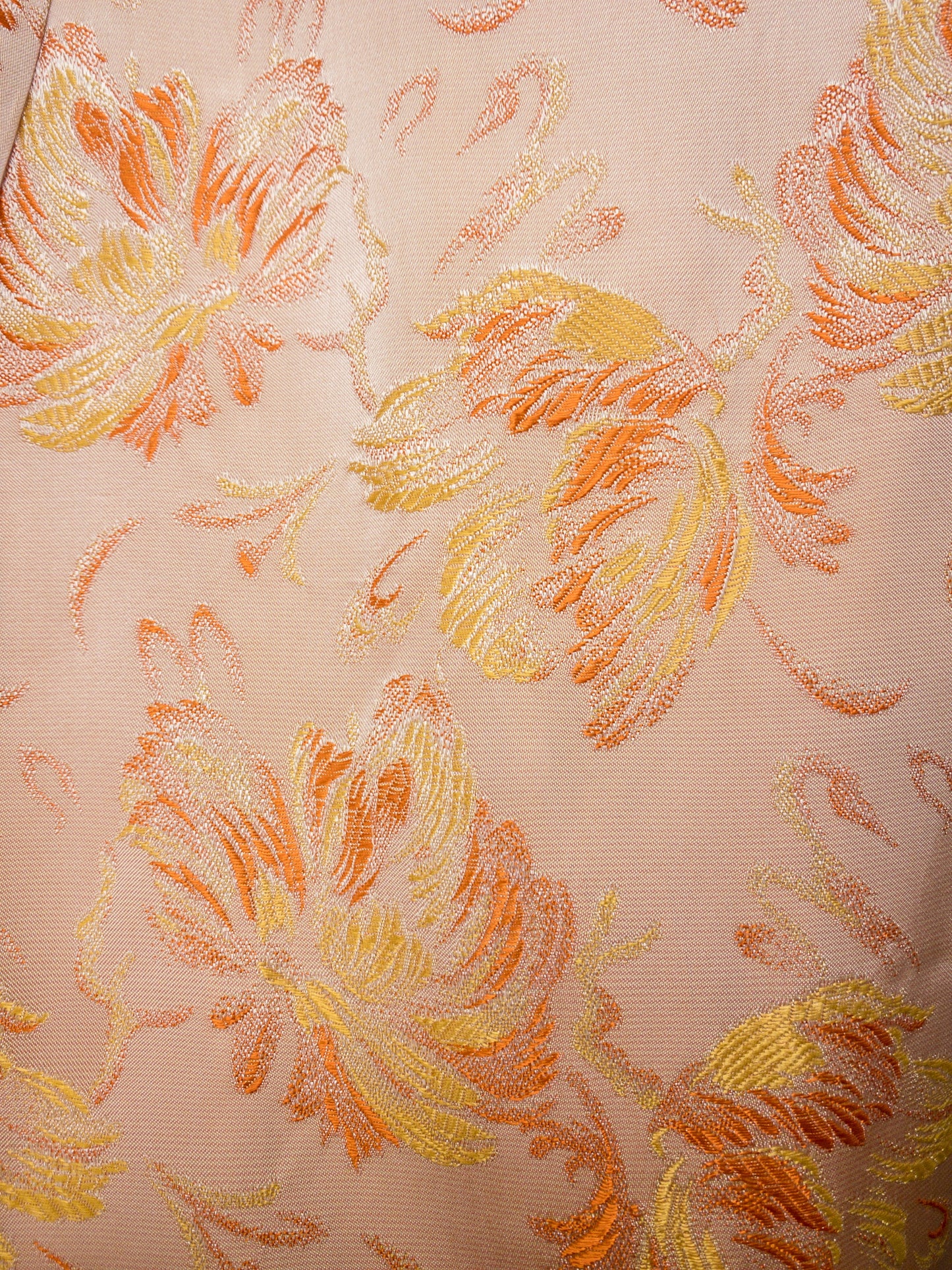 50's 60's "Marvelous Mrs. Maisel" Peach Jacquard Wiggle Dress | XXS