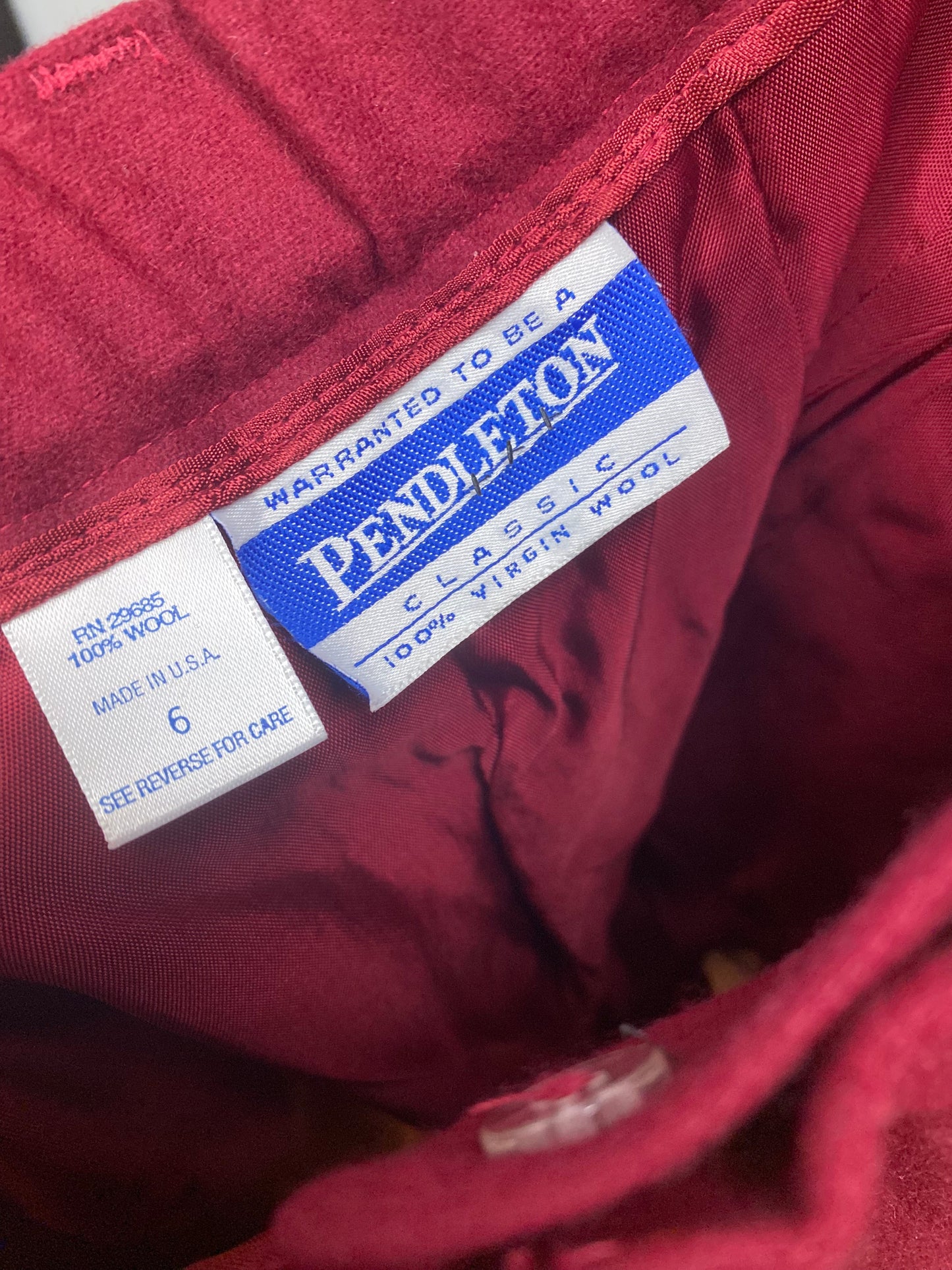 90's "Marvelous Mrs. Maisel" Pendleton Wool Wine Red Shorts
