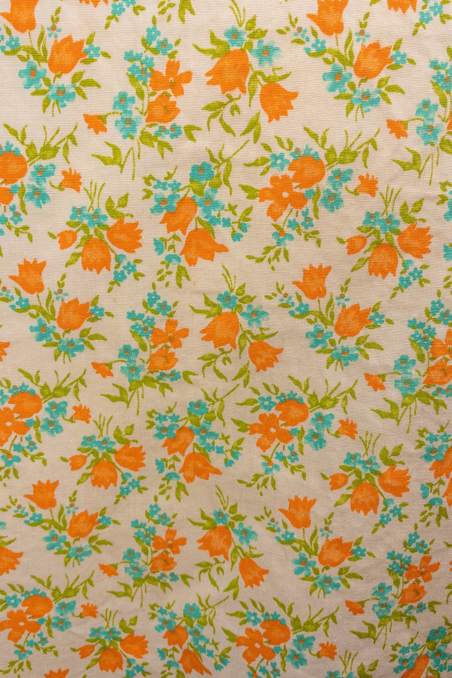 60's Orange & Teal Tulip Sleeveless Shirt | M/L