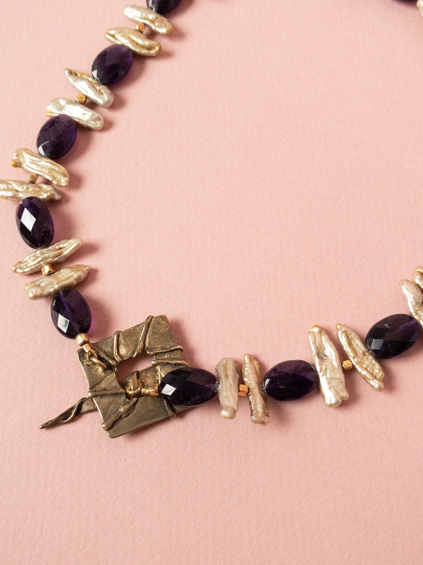 Keshi Pearl & Amethyst Costume Choker