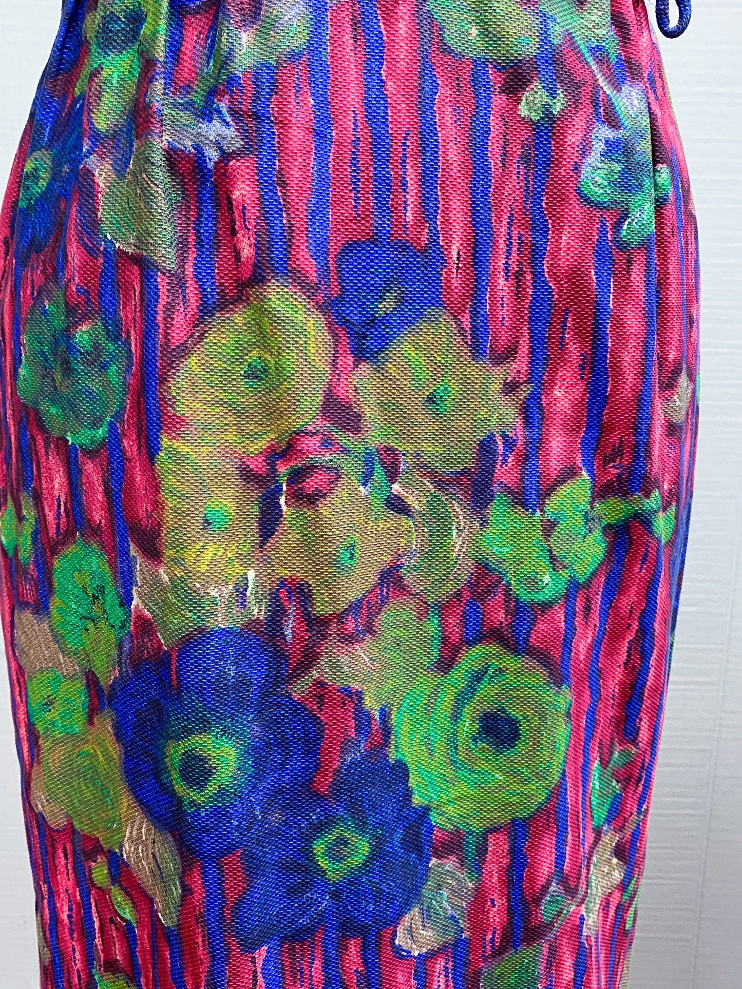 50s 60s Striking Floral Dress | XS