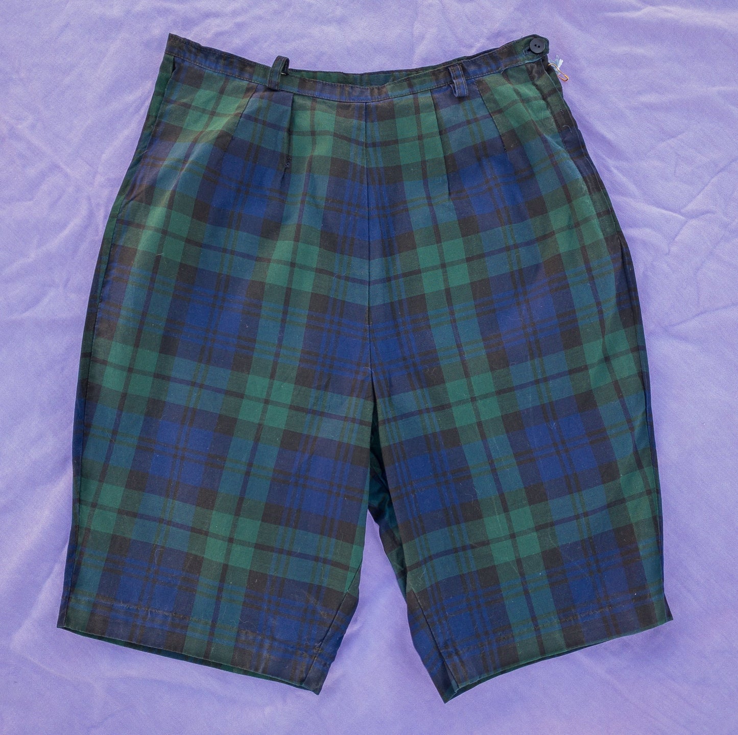 50's 60's Black Watch Tartan Shorts | S