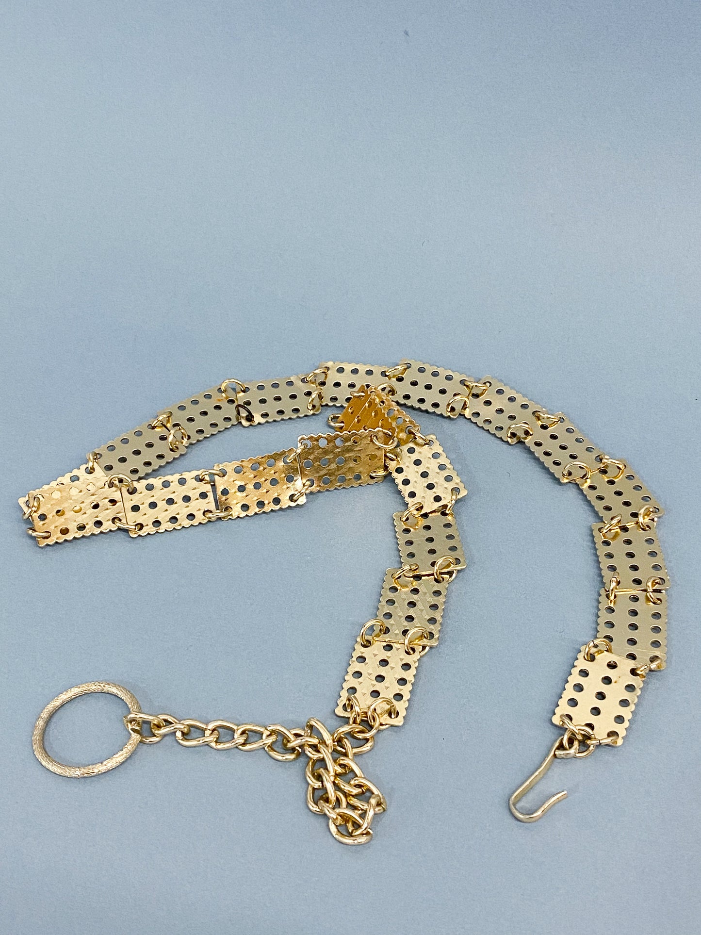 60’s 70's Gold Punch Card Chain Belt