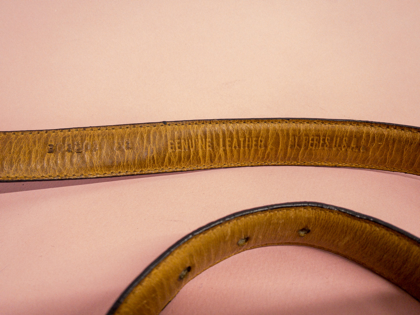 Al Beres Monte Carlo Gold Sterling Silver Plated Brown Leather Belt