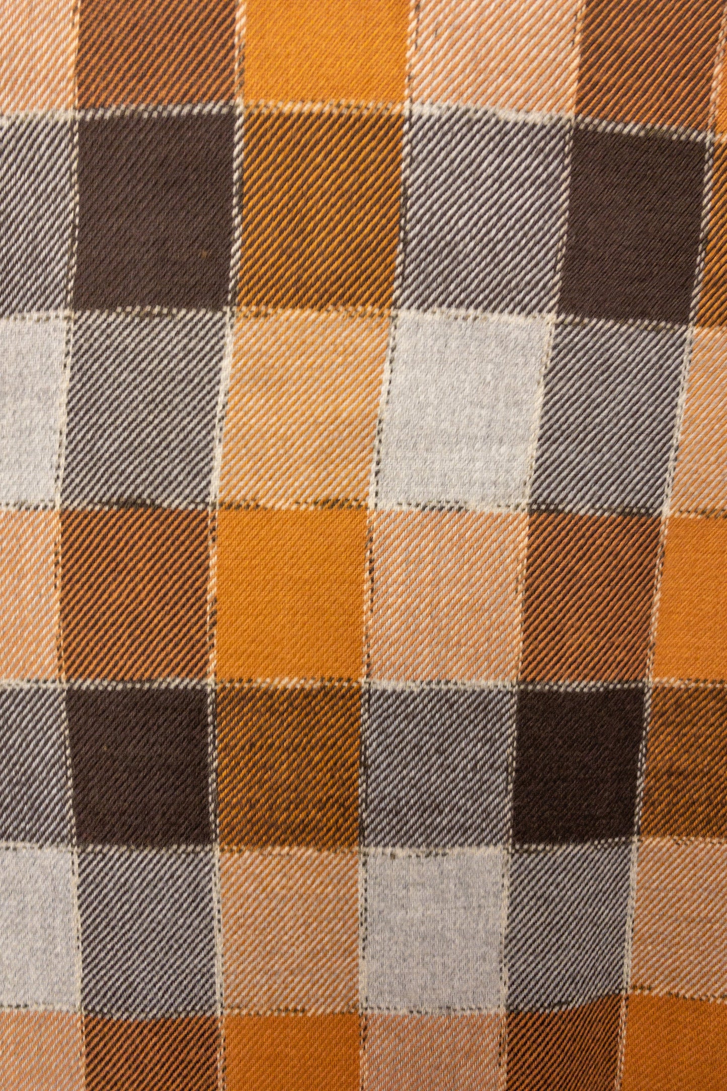 50's Orange Chocolate Plaid Skirt | S/M