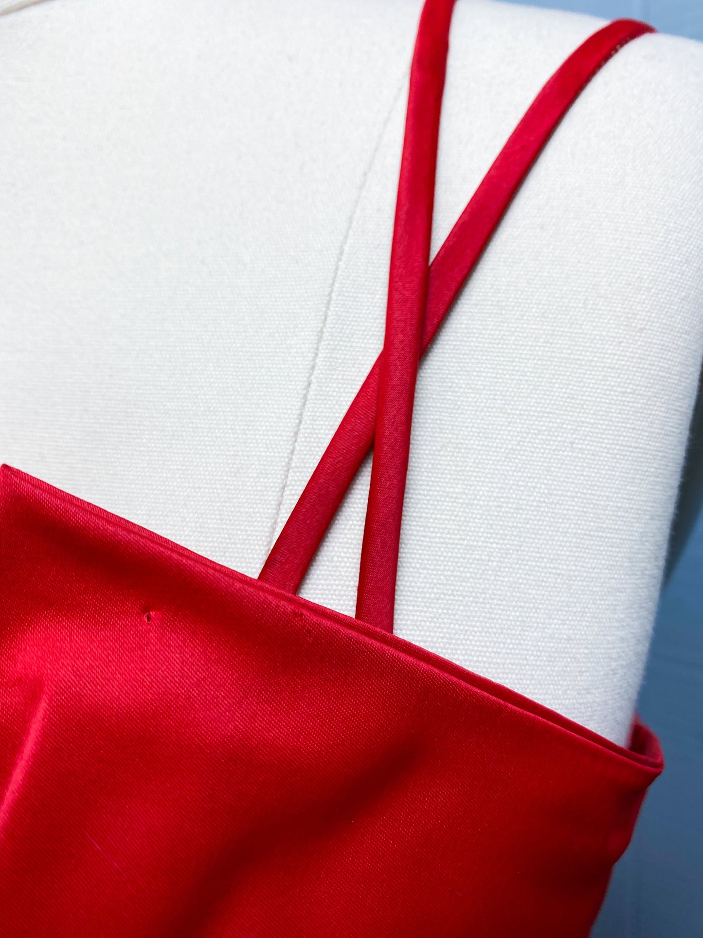 50s 60s Red Tulip Dress | XXS/XS