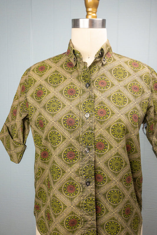 60's 12 Pt Star Geo Button Shirt | S/M