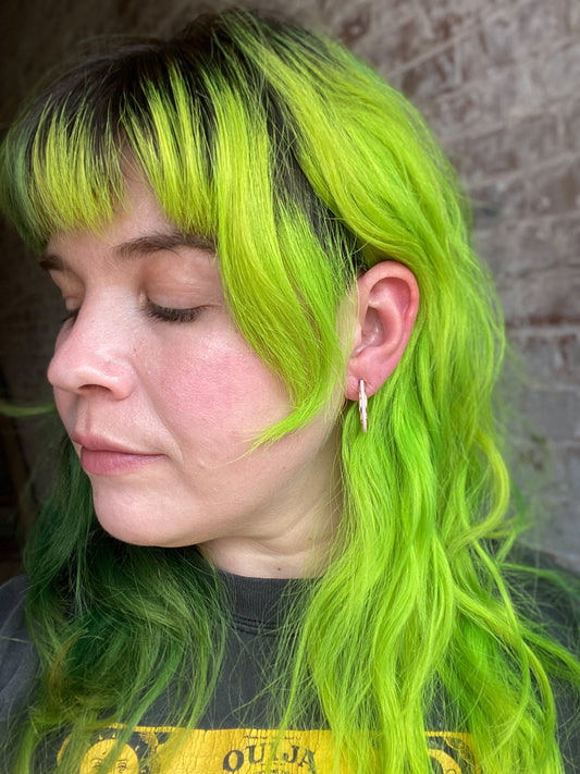 80's 90's Baby Pink Small Hoop Earring