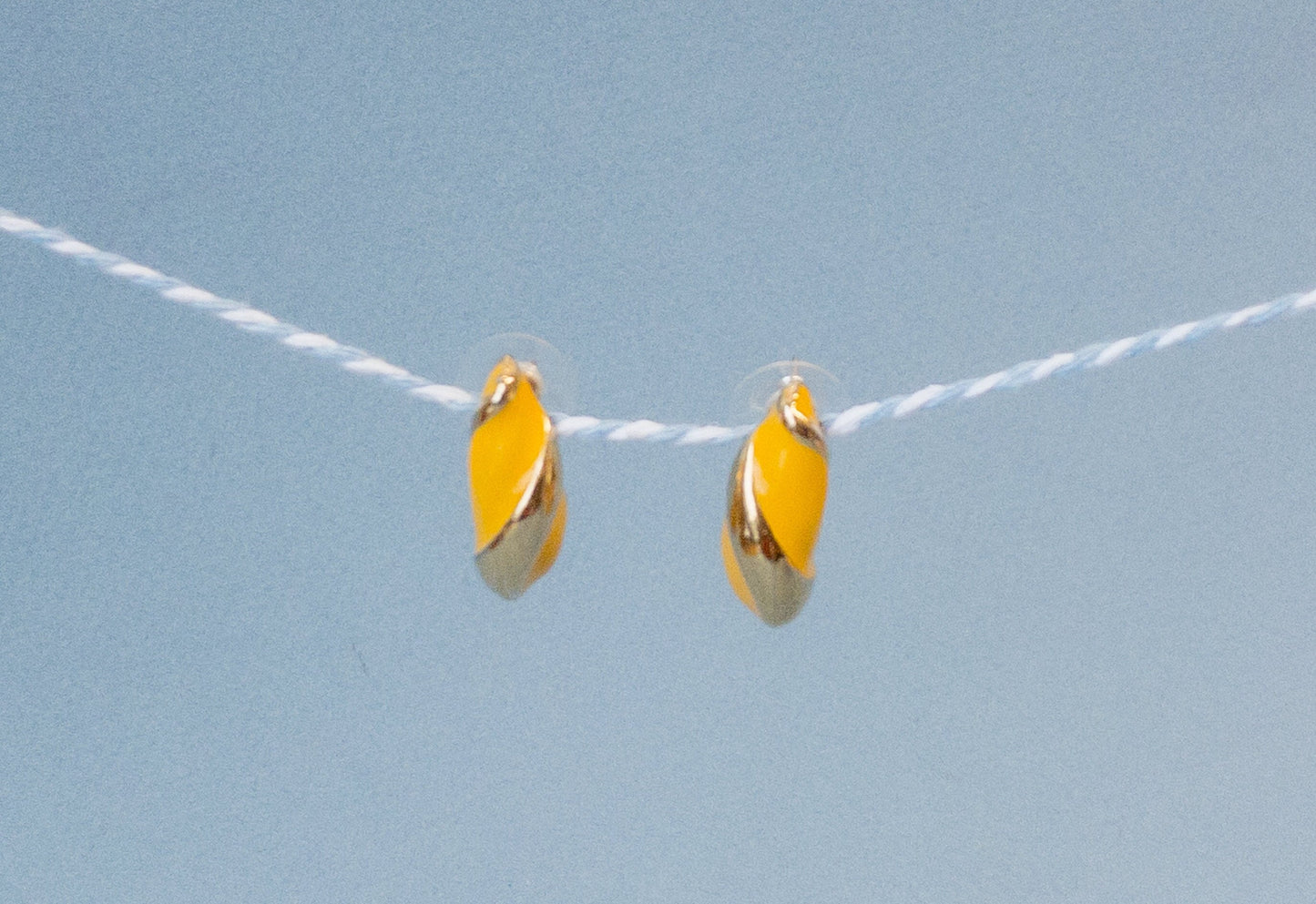Gold & Yellow Swirl Huggie Earrings
