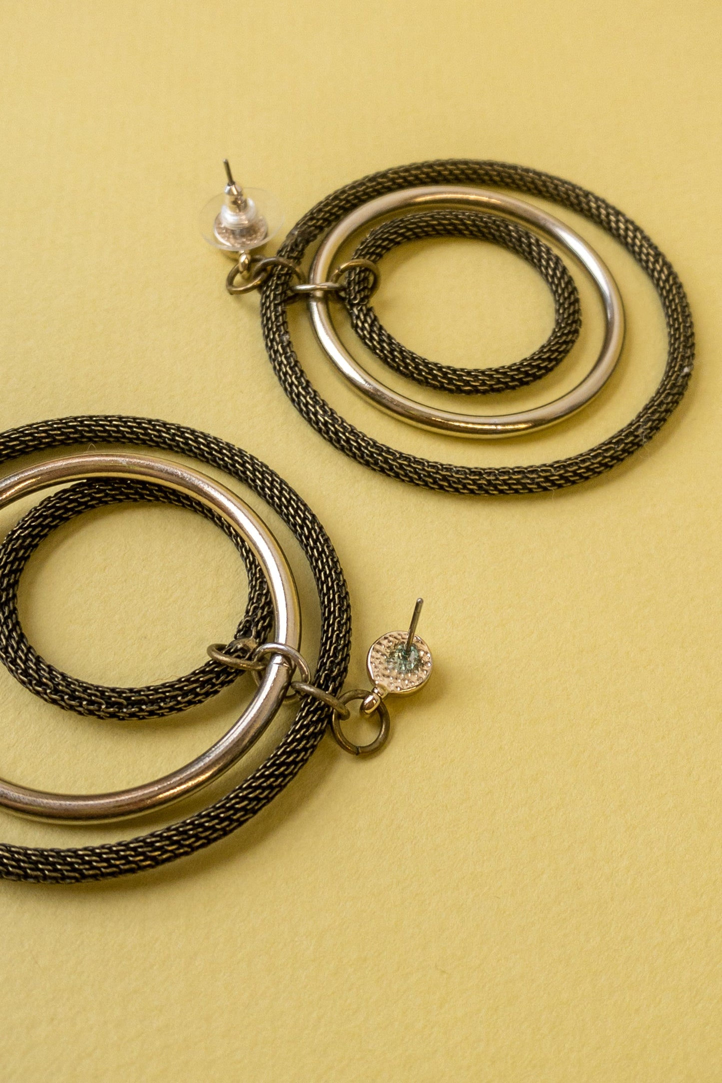 Gold Chain Orbit Hoop Dangle Orbit Gold Earrings