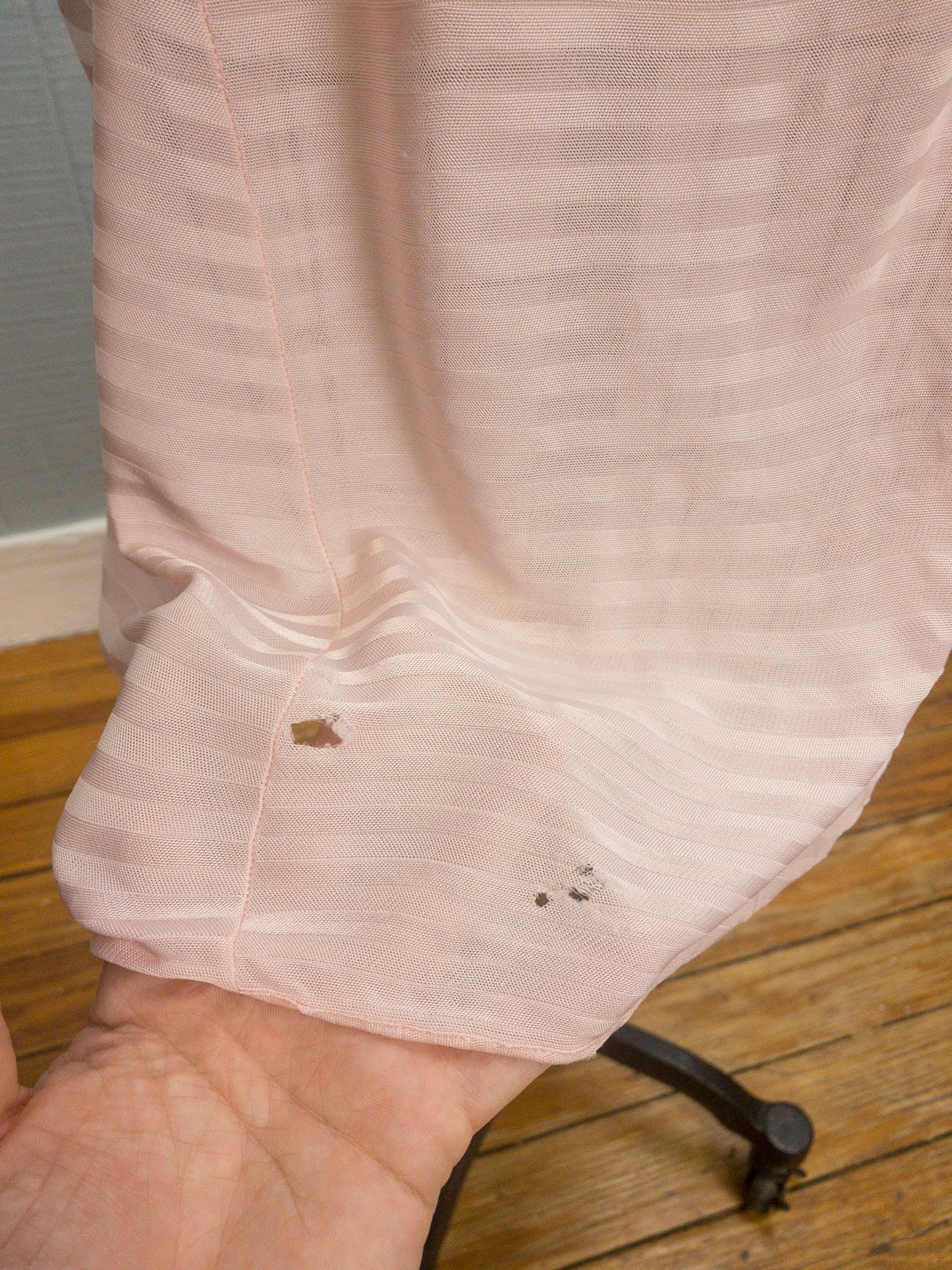 40's 50's Baby Pink Stripe Van Raalte Slip | S/M