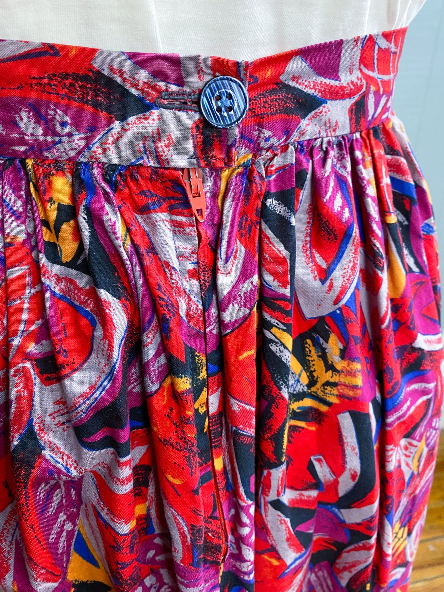 80s 90s Tropical Skirt | W26"