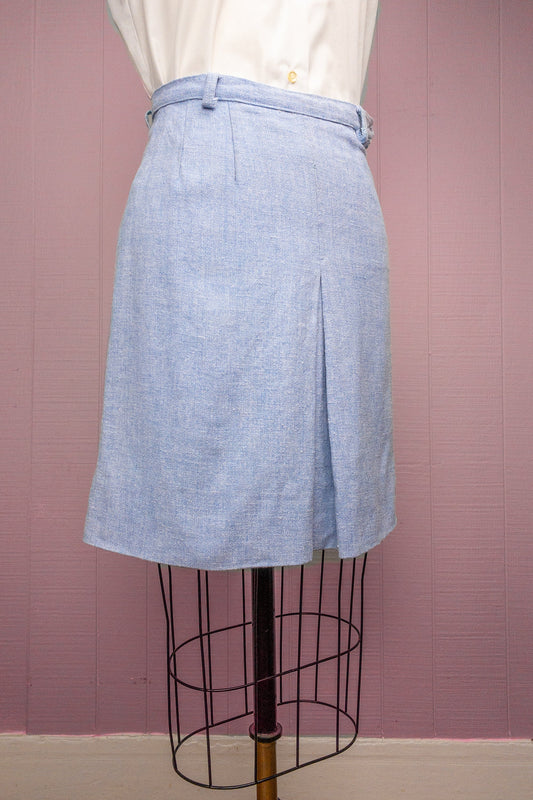 60s Blue Tweed Mini Skirt | 24