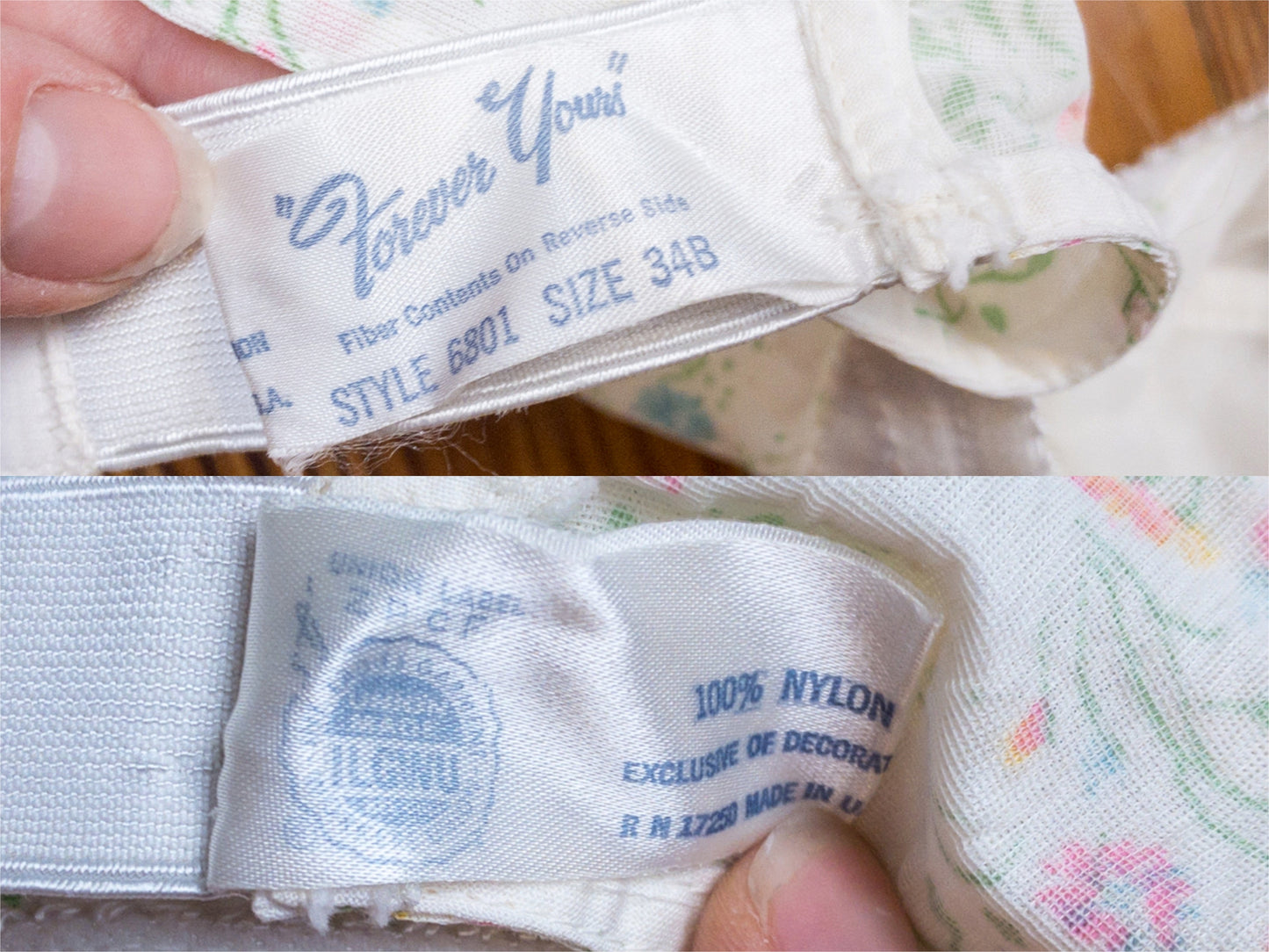 60's Pastel Floral Bullet Bra | 32DD/E