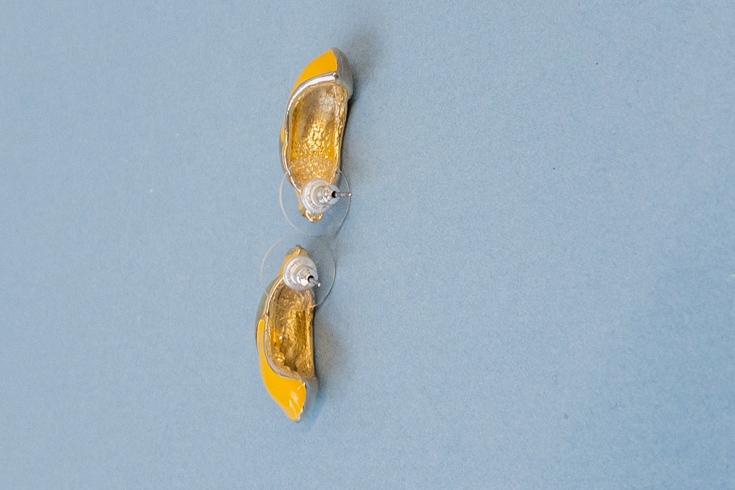 Gold & Yellow Swirl Huggie Earrings