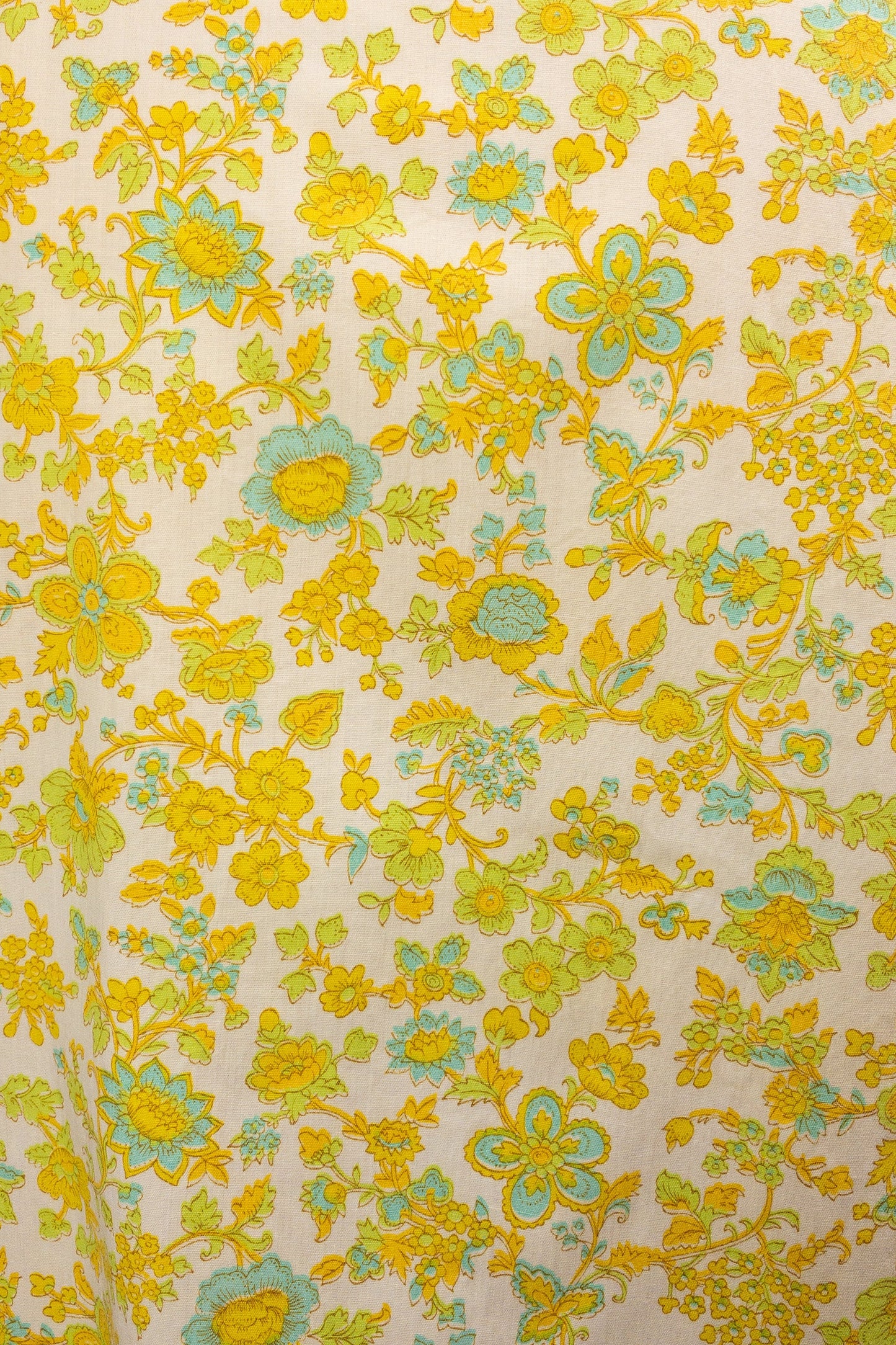 60's Lemon Lime Floral Button Shirt | M/L