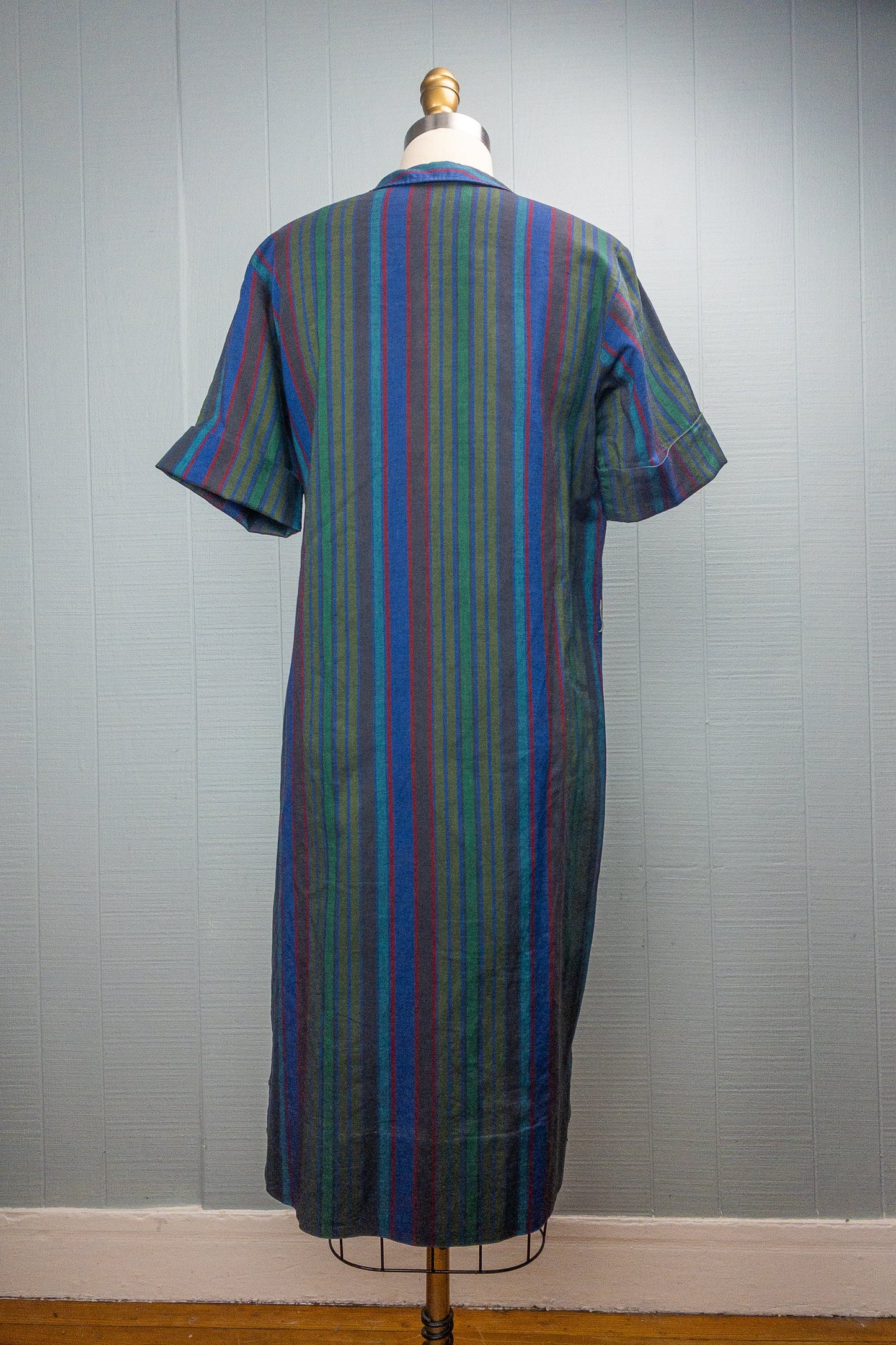 60's Jewel Stripe Shirt Dress | M/L