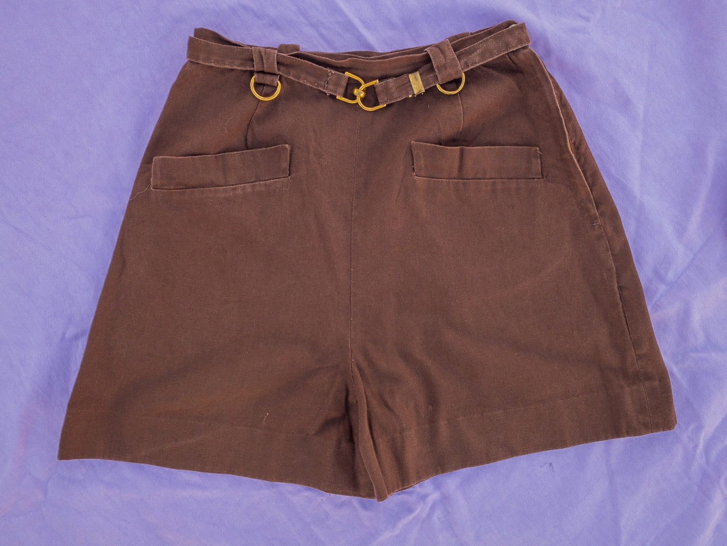 60's Brown Buckle Shorts | 25"