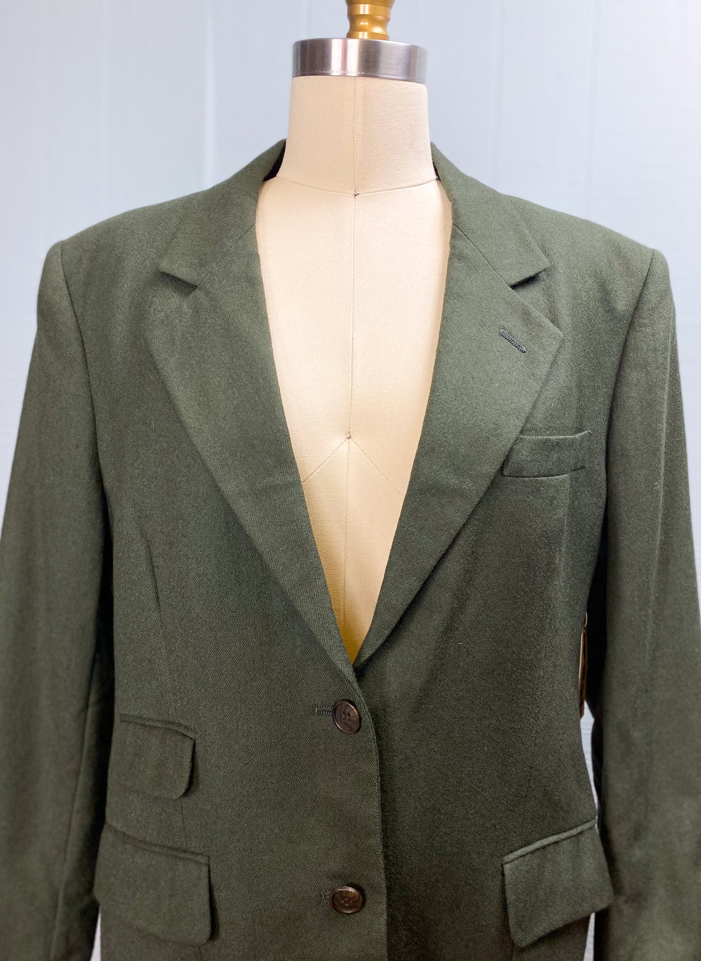 80's JG Hook Blazer Deep Olive Green Single Breast | M