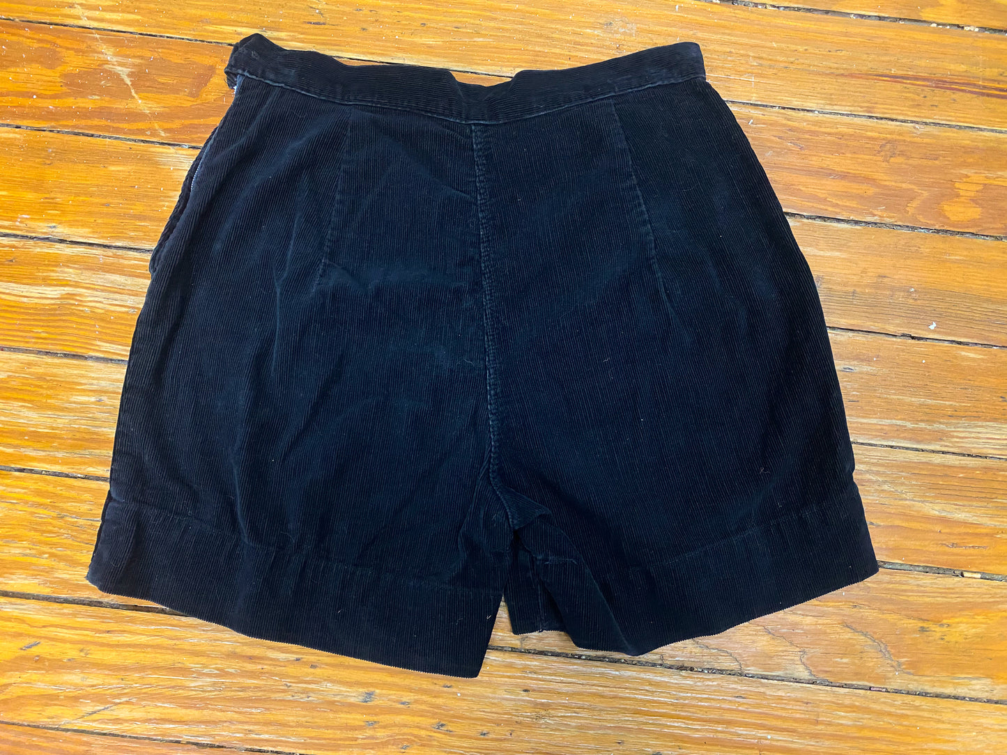 50's 60's Black Cord Shorts | W: 30"