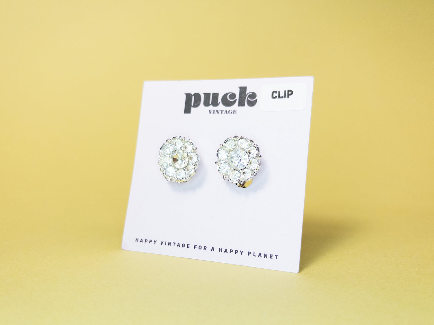 50s 60s Rhinestone Flower Screw Backs
