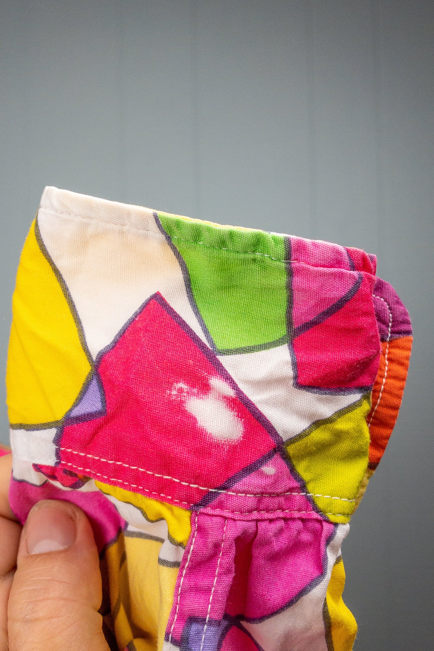 60's Geometric Rainbow Blouse | S/M