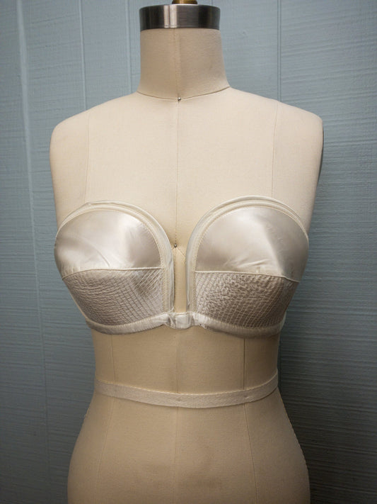 50's White Strapless Bullet Bra