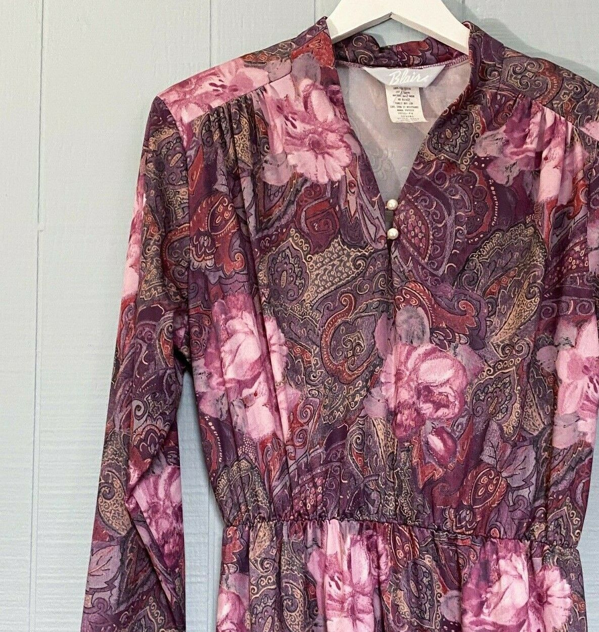 80’s Rose Floral Paisley Dress | M