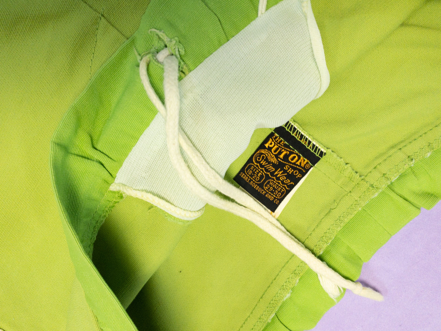 60s Lime Green Swim Trunk Booty Short | XS/S/M